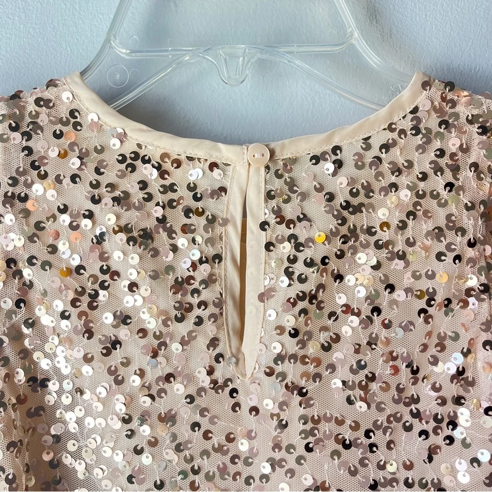 Cat & Jack Glittering Sequin Dress - Cream
